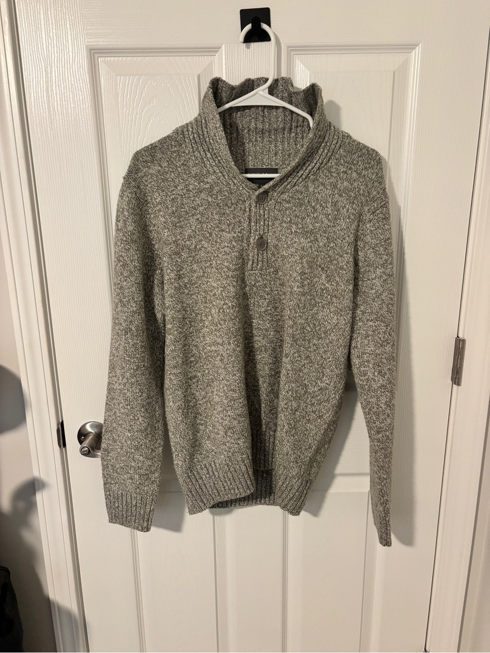 Marks & Spencer Men's Heather Gray Shawl-Collar Cardigan Sweater
